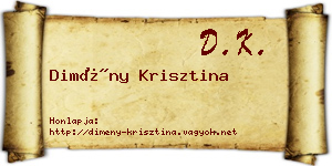 Dimény Krisztina névjegykártya