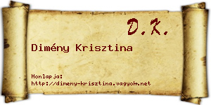 Dimény Krisztina névjegykártya
